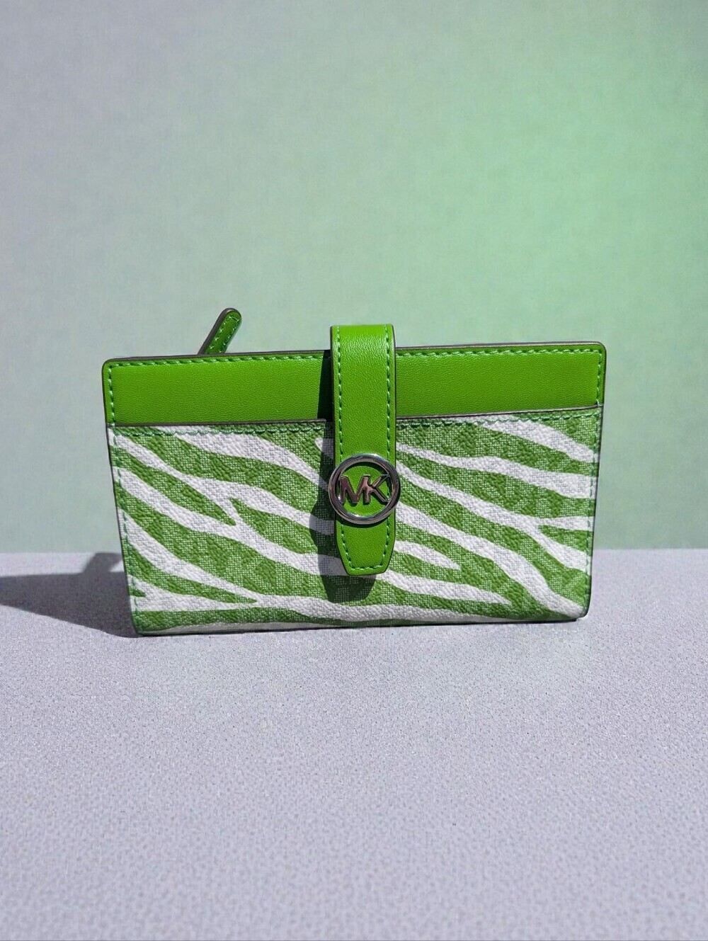 Michael Kors Greenwich Bifold Zebra Wallet - Jungle Green (NWT)